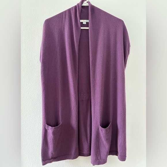 Boden‎ Cardigan Womens 8 Purple Short Sleeve Drape Casual Career Preppy Stretch - Picture 1 of 7